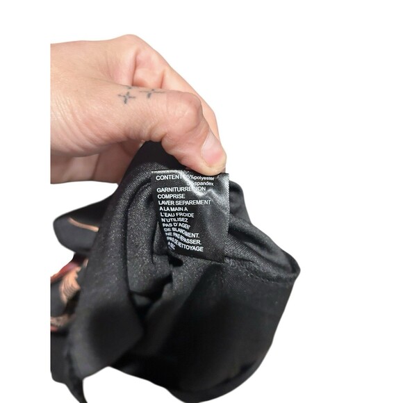 Caleesa Top Mixed Print Art to Wear Size Large Womens Blouse 3/4 Sleeves Cowl - Picture 8 of 8